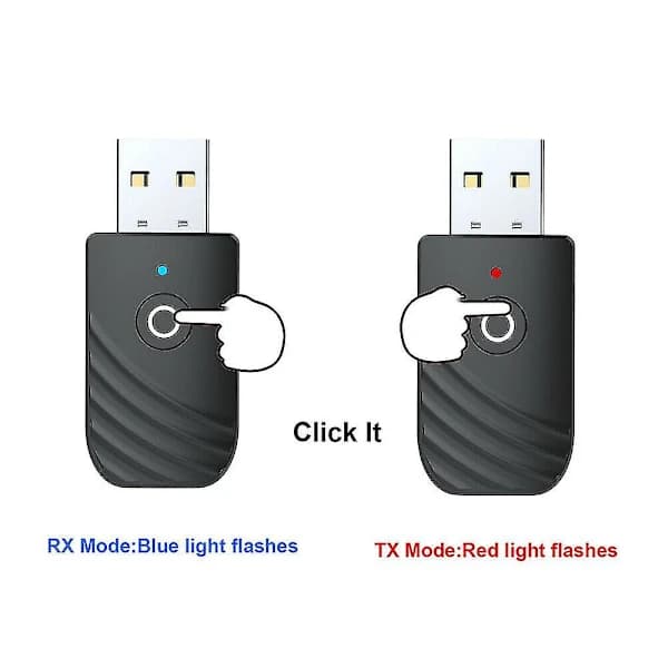 Trådløs USB Bluetooth 5.0 Lydsender Modtager 3-i-1 Adapter til PC TV Bil