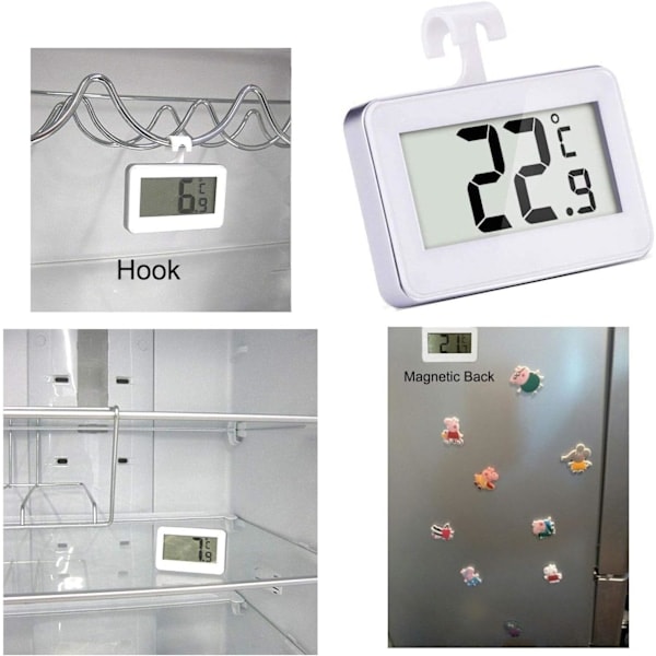 [NT] Kyltermometer Kylskåpstermometer, 2-pack LCD Digital Kyl Frys Termometer Monitor