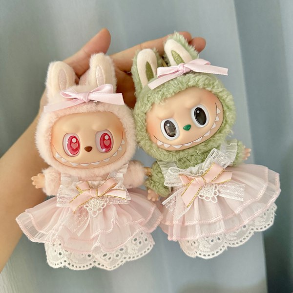 /NC/Heta 17cm Labubu Kläder Docka Tillbehör Kläder Labubu Kläder Sött Klädset Prinsesset B