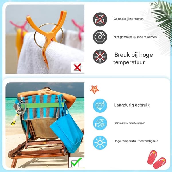 Elastiske opbevaringsstropper, vaskbare polyesterlatex-bånd til dyner, tøj og strandstolehåndklæder, 5-pak, S 5 x 30 cm