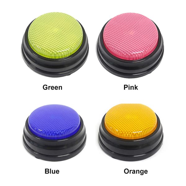 Recordable Talking Button with LED Function Learning Resources Buzzers Pink