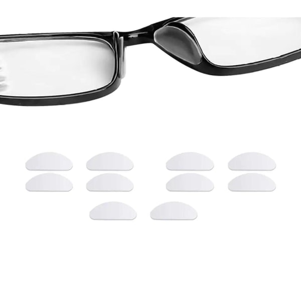 /Hc/Nese pads for briller / Silikonsadel - 5 par Transparent