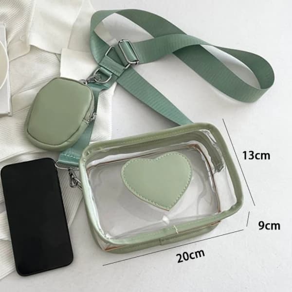 Transparent skuldertaske Crossbody-taske SORT sort