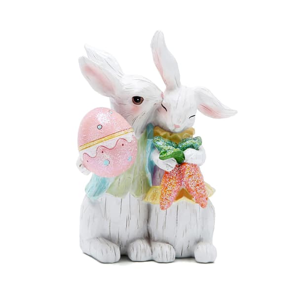 Easter Bunny Couple Decorations Spring Decorations Figurines Table Decorations for Party Home Holiday Cute Rabbit