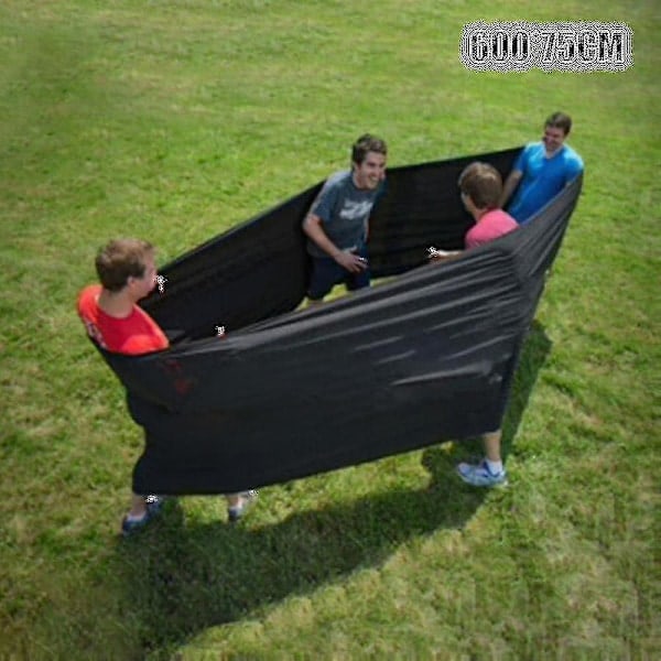 /NN/Elastiskt träningsband, förtroendeskapande spel, teambuildingaktivitet, hög elasticitet, stor, svart, omkrets 600x75 cm
