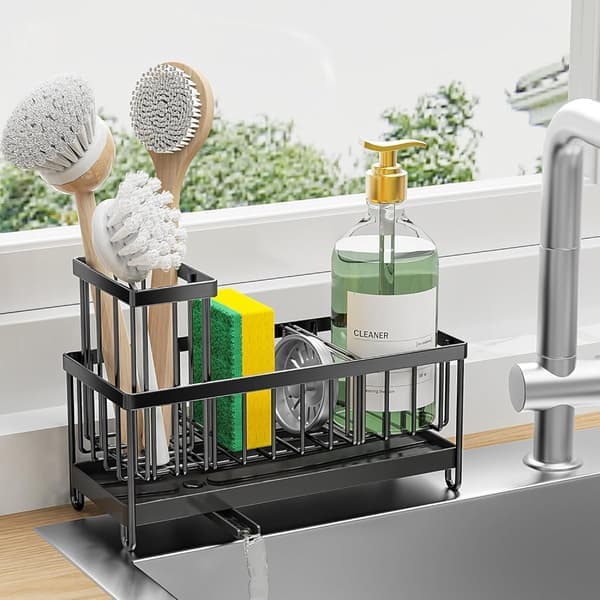 Opvaskebørsteholder - Holder svamp og børste - Elegant design i rustfrit stål