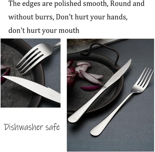 24-Piece Stainless Steel Knife Fork Spoon Set, Gift Box, High-End Look Cutlery Set