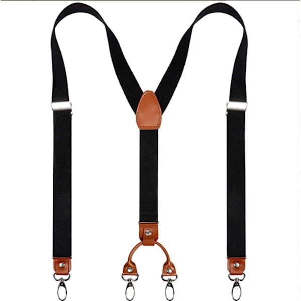 Herrebredde 6 Clip elastisk justerbar robust metalklemme (sort)
