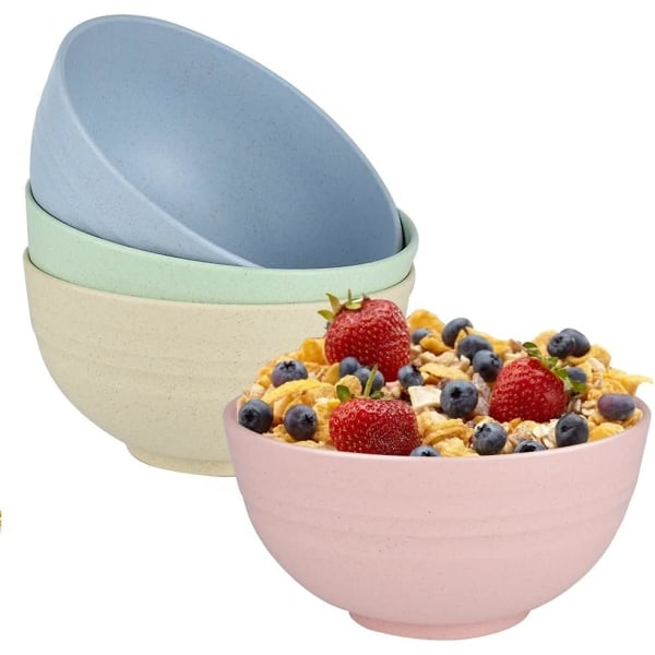 /Hc/4 stk. morgenmadsskåle, kornskåle, suppeskåle, brudsikre og lette, BPA-frit sundt materiale Perfekt til børn og voksne