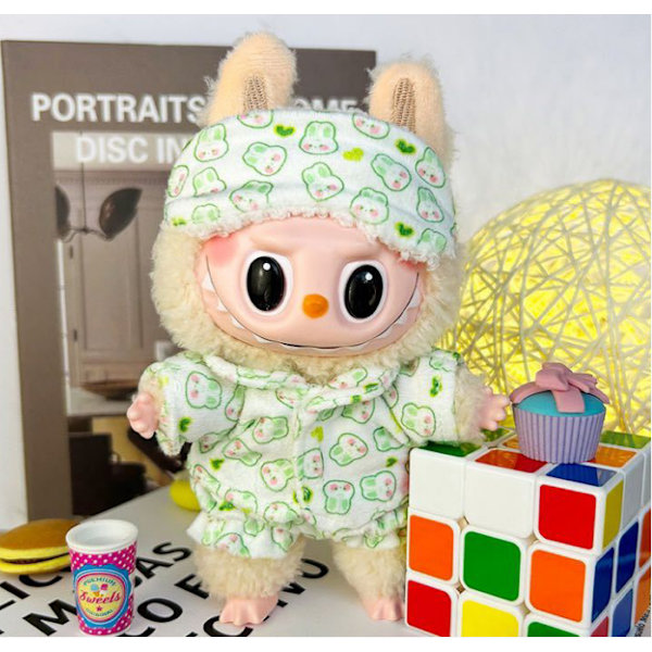 /NC/Högkvalitativ Bomull Labubu Docka Pyjamas Kostym Hot Sale Spel Kläder för Plyschleksaker #7