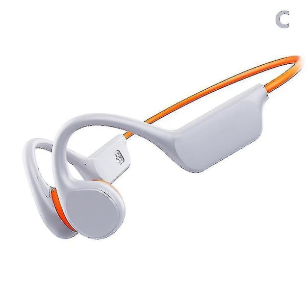 Bone Conduction Hörlurar Trådlös Bluetooth Ipx8 Mp3-spelare Simning Vattentät Med Mic White orange