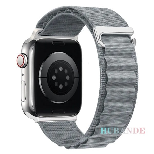 /NN/Loop-armbånd til urrem 49 mm 44 mm 40 mm 45 mm 41 mm 42 mm 38 mm 49 mm Nylon bralet iwatch series Ultra 8 7 se 6 5 3 lysegrå Series S10 42 mm