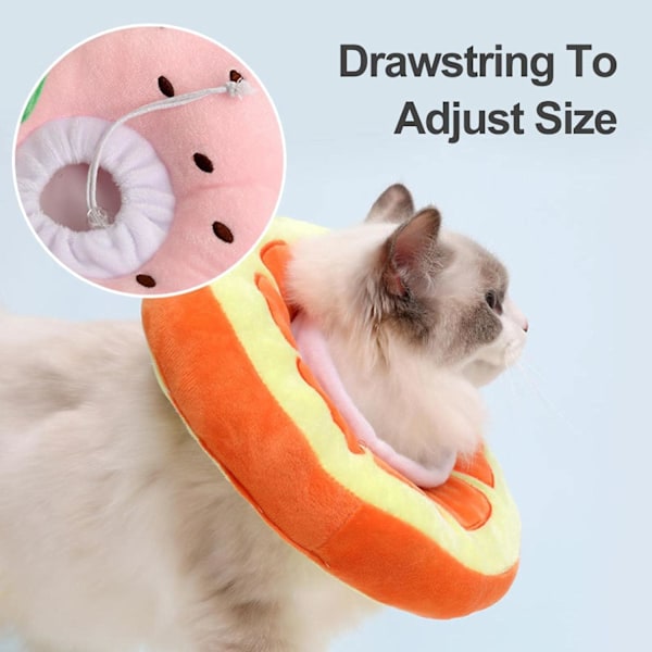 Justerbart Kattungekrage - Bedårande Återhämtningskrage för Katt, Elizabethanska Kragar för Kattunge Valp Efter Operation/NC/ Orange Large (fits 3-6.5kg)