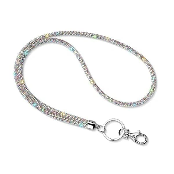Rhinestone Telefon Lanyard Krystallkjede Stropper VIT VIT hvit