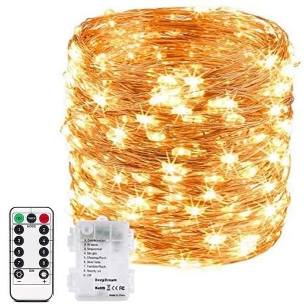 10M 100LED paristokäyttöiset valonauhat, sisä-/ulkokäyttöön/jouluun/häihin ja terassille, vedenpitävä IP67_NN