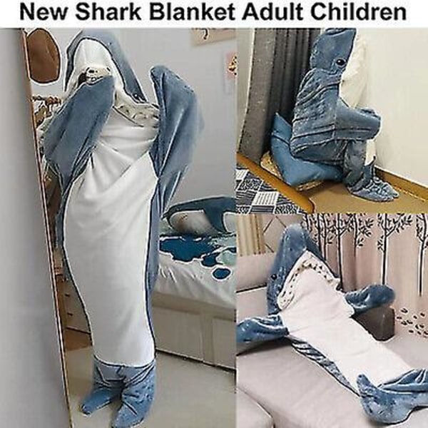 Shark Blanket Vuxen, Shark Blanket Super Soft Mysig, Shark Bärbar filt L