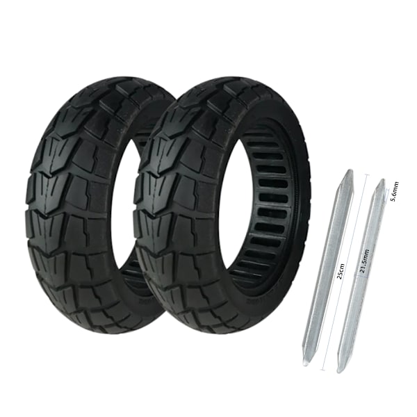 2-pack 10 tum 10x2.75-6.5 Offroad Punkteringsfria däck inkl. däckjärn för Kugoo KUKIRIN G-Booster G2 Pro och Navee N65 Elscooter 85/65-6.5