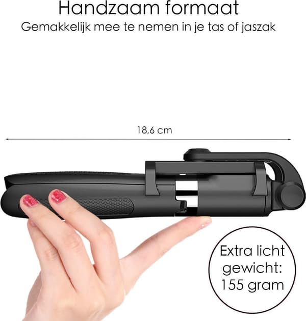3-i-1 Selfiepinne med Bluetooth-fjärrkontroll - Selfiepinne Stativ - Universal Selfiepinne