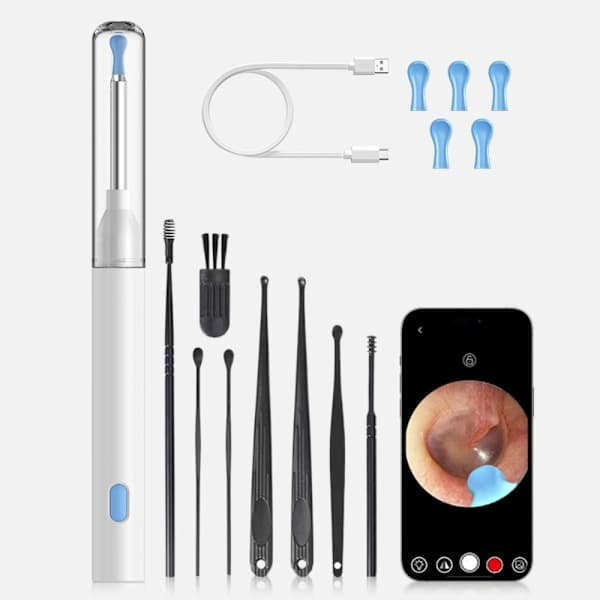 Smart Ear Cleaner with Camera - Wireless & Safe Ear Inspection Black black