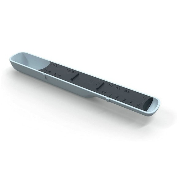 /Hc/Justerbar måleskje, 1 ml til 15 ml, 1/4 ts til 1 ss, blå