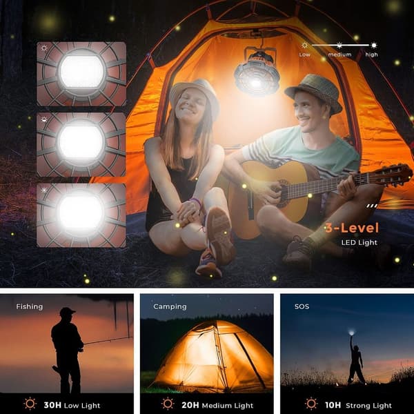 Camping Ventilator Lys Loftventilator Lampe Telt Ventilator