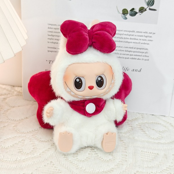 /NC/Klær Kun Generasjon Labubu Klær Anheng Labubu Engel Sløyfe Dukker Tegneserie Leketøy Stil Klær Snømann Klær 4(Black wings,No dolls)