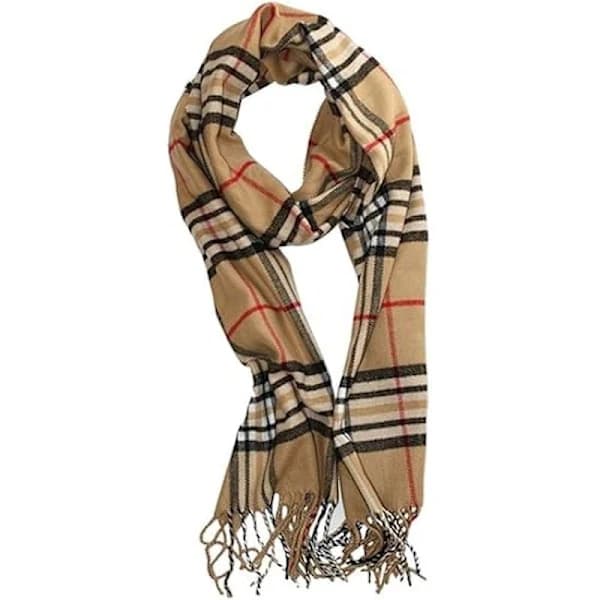 Supermjuk Klassisk Kashmir-känsla Vinterhalsduk Kamelrutig Camel Plaid