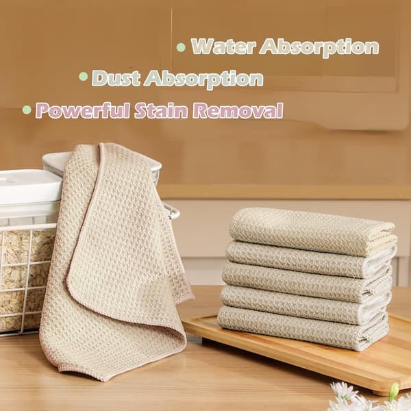 Multifunktionella Mikrofiberdukar - Disktrasor, Putstrasor - 6 Stycken - Khaki - 30 x 30 cm