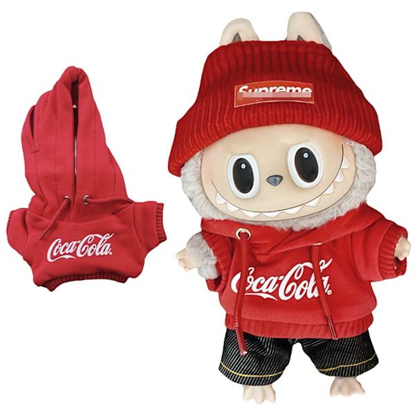 /NC/Labubu Labubu Designerklær Luksus Dukke Klær og Tilbehørssett Labubu Cocacola set-2 pice