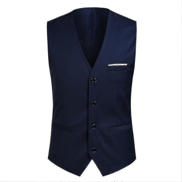 Herrkostym Business Casual 3-delad kostym blazerbyxor Väst 9 färger M Navy