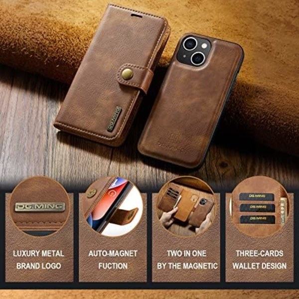 DG.MING för iPhone 13 brun brun brown
