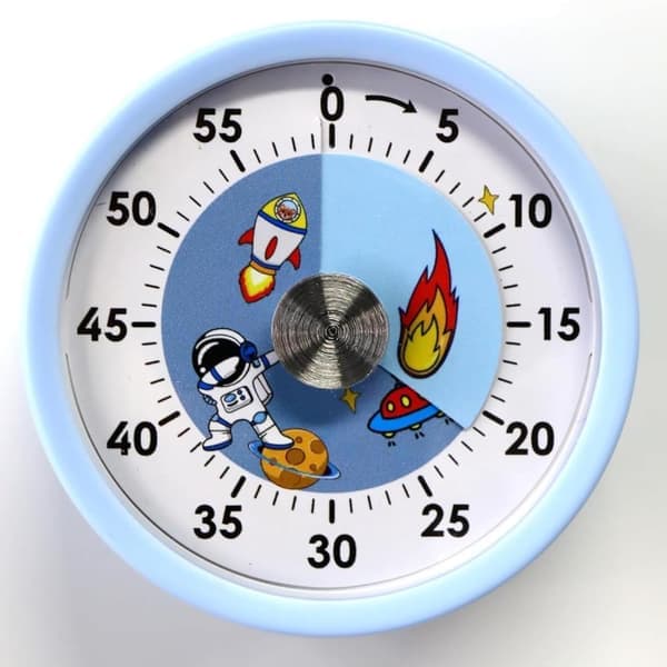 Nedtællingstimer - køkken nedtællingstimer - mekanisk visuel timer - lyseblå