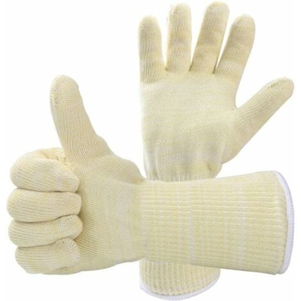Lämmönkestävät käsineet, lämmönkestävät patakintaat, uuni, takka, lämmönkestävyys jopa 300 °C, yleiskoko, beige (1 pari)/NC/