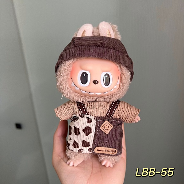 /NC/Labubu Kläder Klänning Labubu Märkeskläder Outfit 17cm Plyschdocka Liten Doft Vind Rem Klänningsset Labubu Kläder 13
