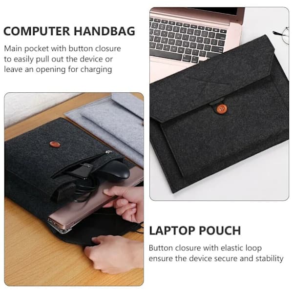 Laptopveske LYSEGRÅ 33X21CM Lys grå 33X21cm
