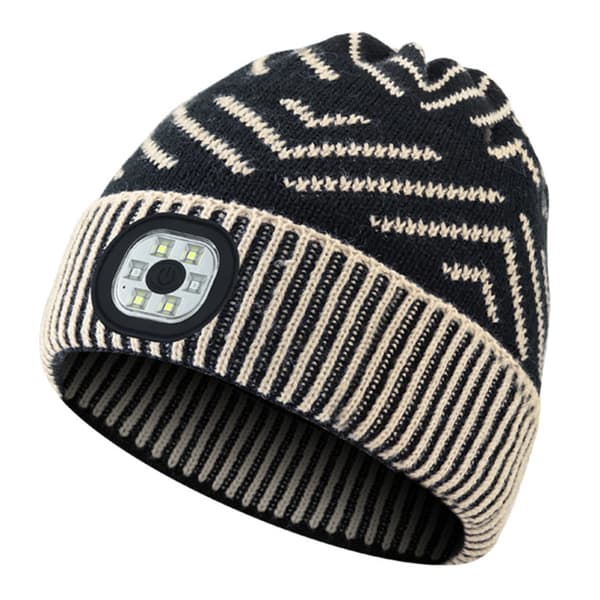 Beanie with Flashlight LED Headlamp Women's Ski Hat Slouchy Beanie