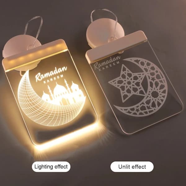 Ramadan Mubarak og Eid Mubarak Dekorasjoner LED-Lys