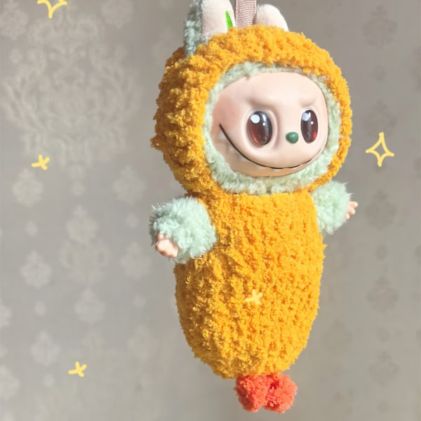 /NN/Lämplig för första/tredje generationen av LABUBU söta kläder, friterade räkbebiskläder (docka ingår ej) Fried Shrimp Dress (Straight)