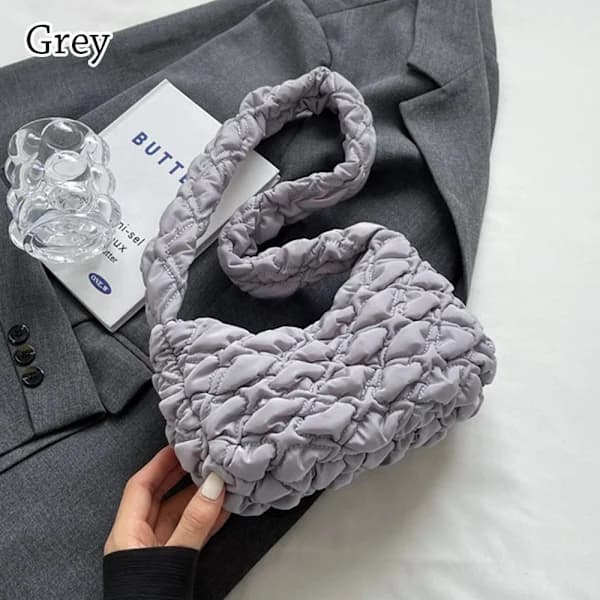 Plisserad Bubbles Axelväska Crossbody Väska GRÅ grå