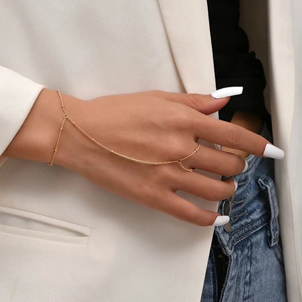 Simpelt ringarmbånd håndledslænke til kvinder piger teenagere søde smykker