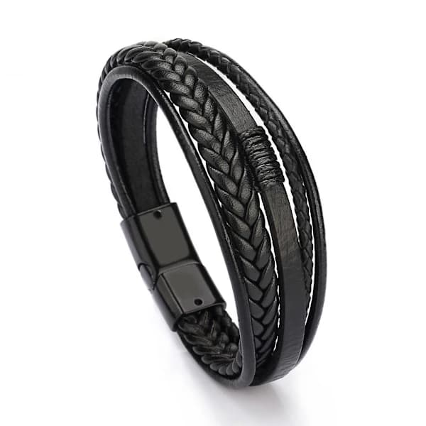 Läderarmband Flätat rep Armband BRUNT SILVERSPÄNNE brun silverspänne-silverspänne