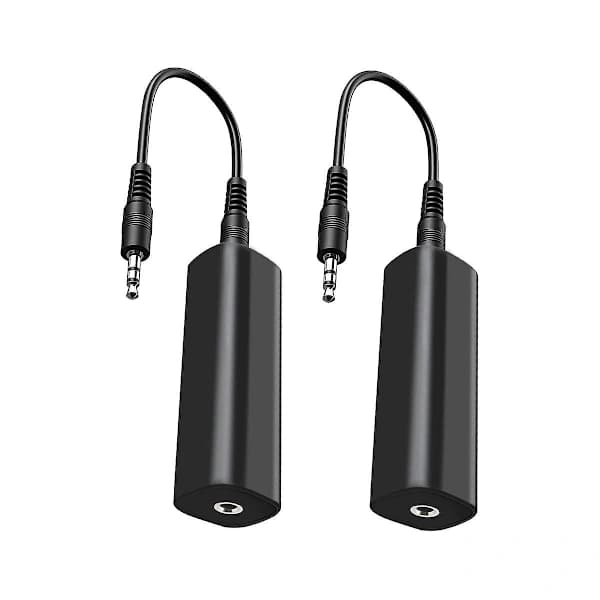 Jordloop Isolator Støjfilter til Bilstereo/Hjemmestereo, 2 stk. Jordloop Støjisolator med 3