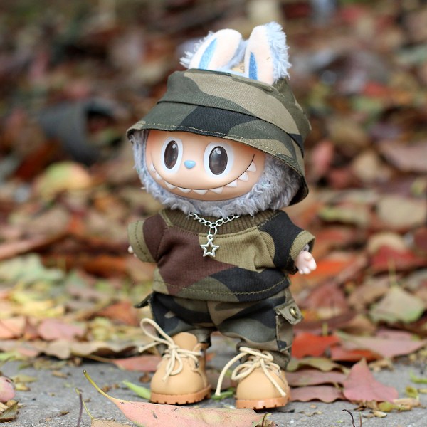 /NC/Ny Hot Labubu Macaron Cape Kjol Klänning Kostym 17cm Labubu Kläder Monster Vinyl Docka Outfit Kläder Hatt Tillbehör 2