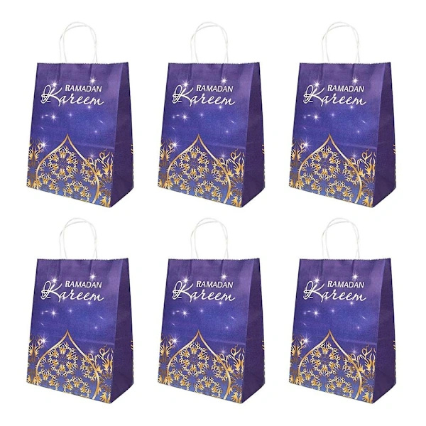 6 st Eid Mubarak Papperspåsar Presentaskar STIL 7