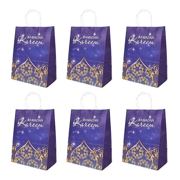 6 stk. Eid Mubarak Papirposer Gaveæsker STIL 7