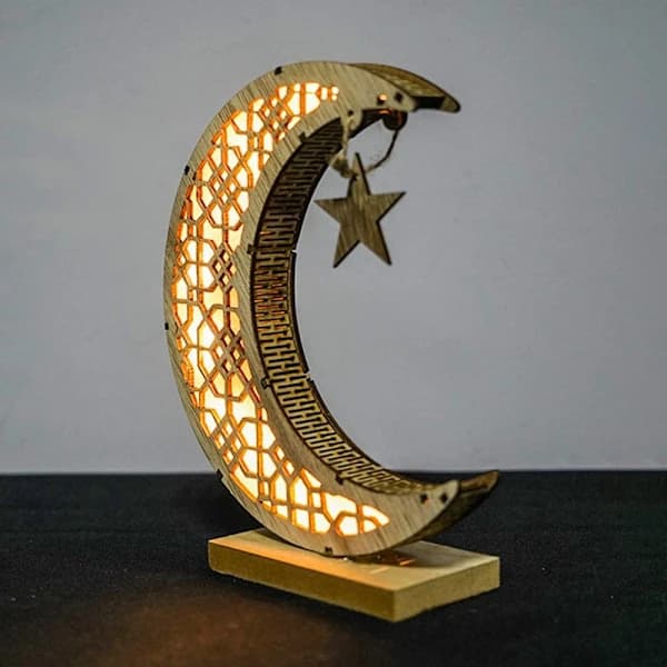 EID Mubarak Lys Måneformet Nattlampe B B