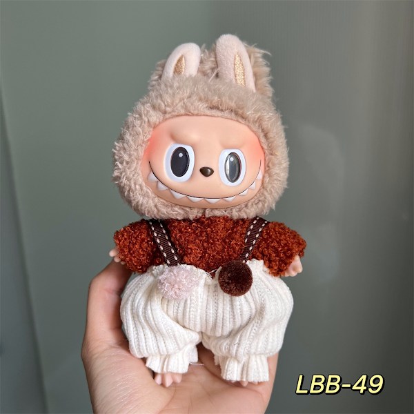/NC/Labubu Kläder Klänning Labubu Märkeskläder Outfit 17cm Plyschdocka Liten Doft Vind Rem Klänningsset Labubu Kläder 7