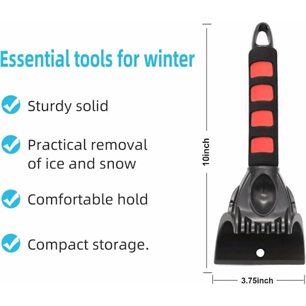 2-pack bilskrapa, bilfönstersskrapa combo, isbrytare och snöskyffel, bilsnöskyffel, skumhandtag, kompakt vindruteskrapa av Longziming