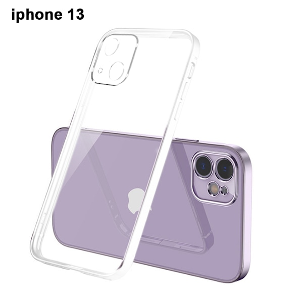 Krystallklart kompatibelt med iPhone 12 iPhone 13 deksel, ikke-gulnende slim fit ultratynt mykt silikon støtsikkert kompatibelt med iPhone 12,13