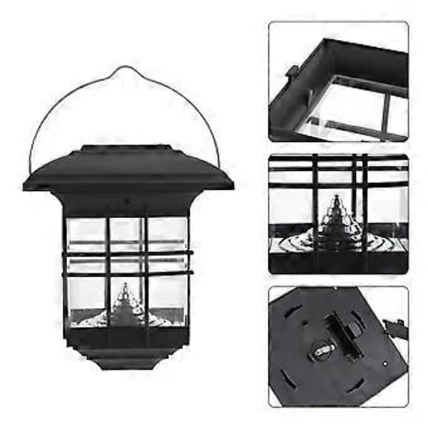 Solar Powered Plastic LED Lamp Outdoor Garden Landscape Pathway Hanging Hook Lantern Warm White